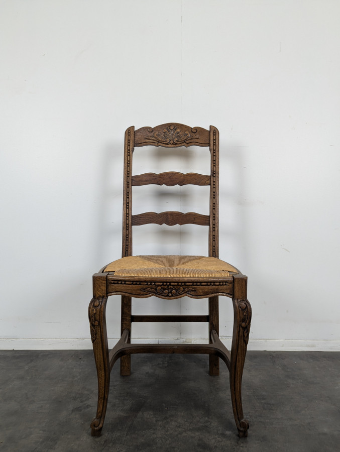 Série de 6 chaises normandes paillées