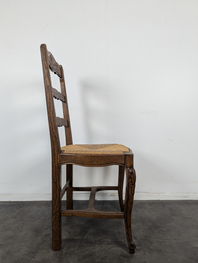 Série de 6 chaises normandes paillées