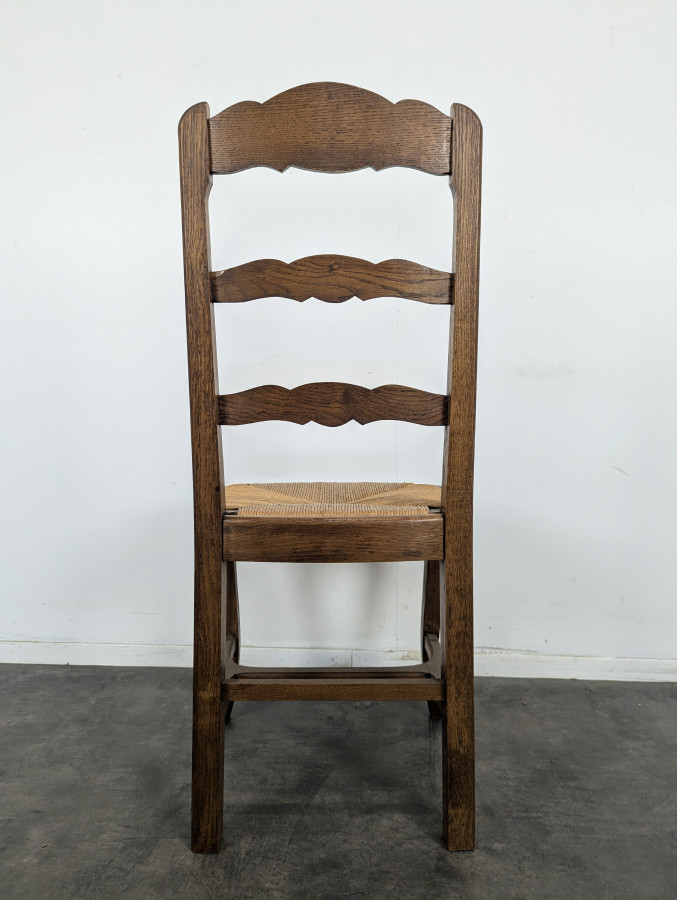 Série de 6 chaises normandes paillées