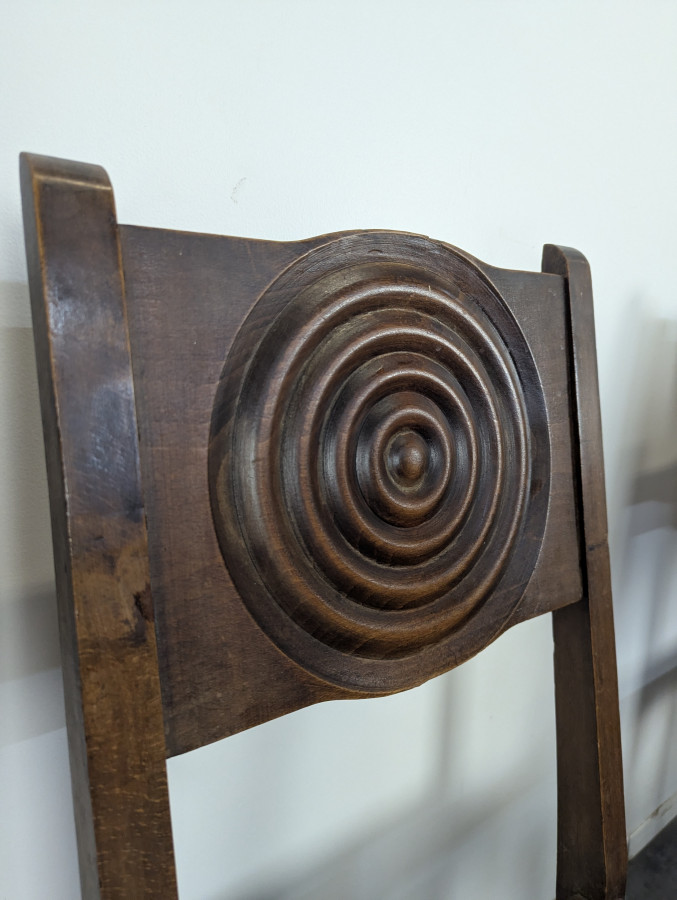 Série de 6 chaises brutalistes dans l'esprit de Dudouyt
