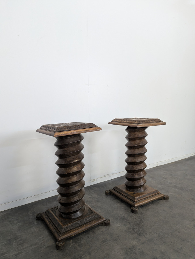 Paire de colonnes visse de pressoir