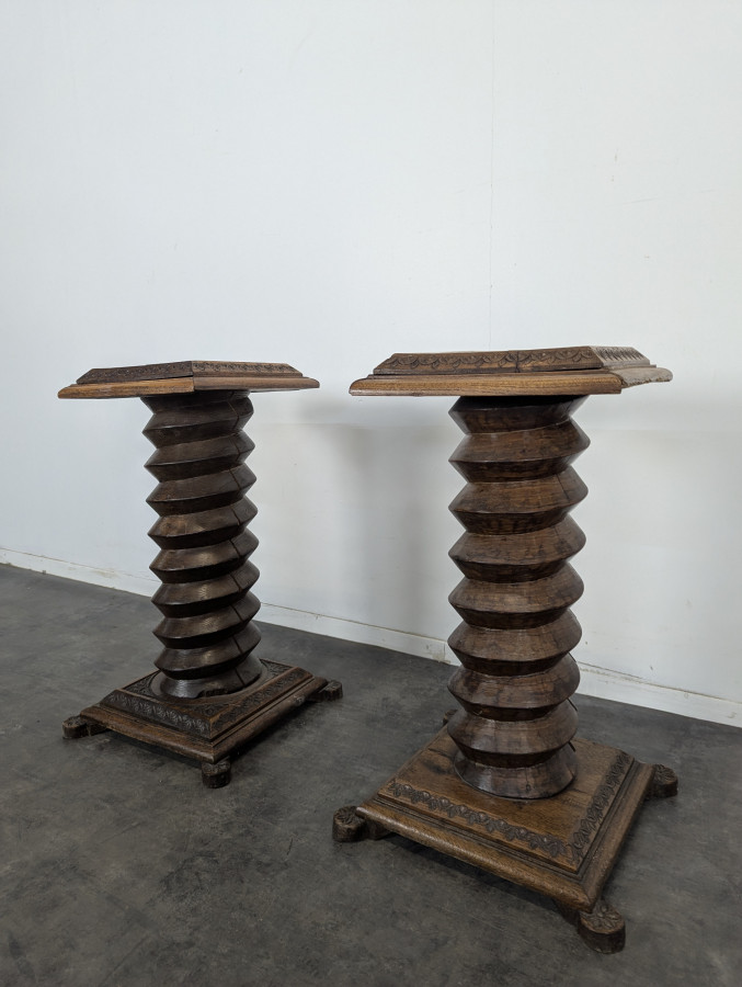 Paire de colonnes visse de pressoir