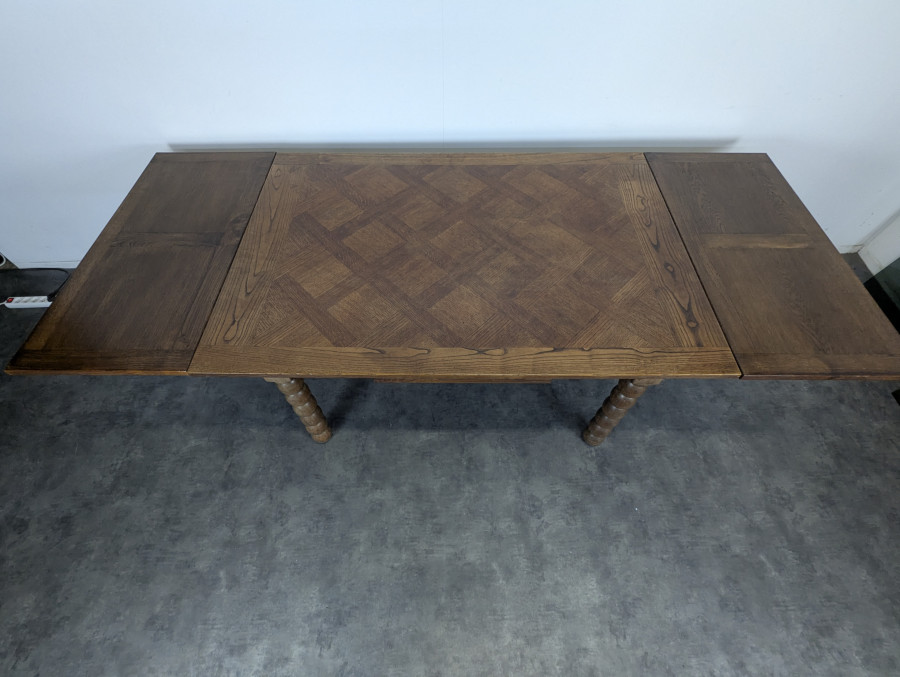 Table de salle à manger pieds bobinnes en chêne