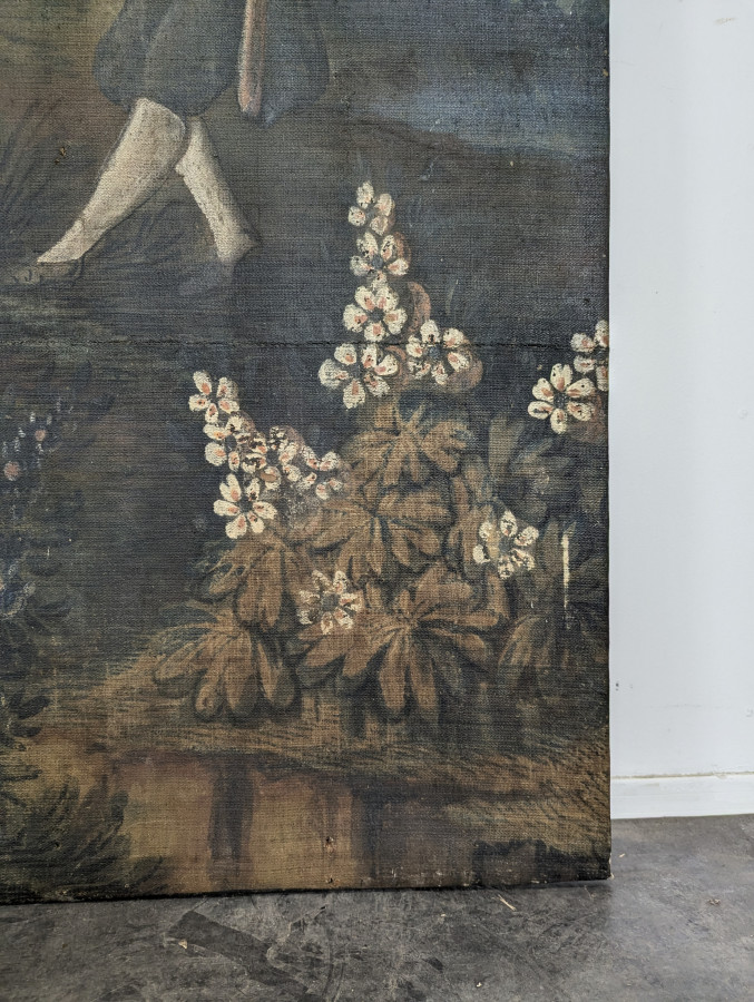 Grande Huile Sur Toile dans le goût Du XVIIIeme Siècle à décor de scène galantes