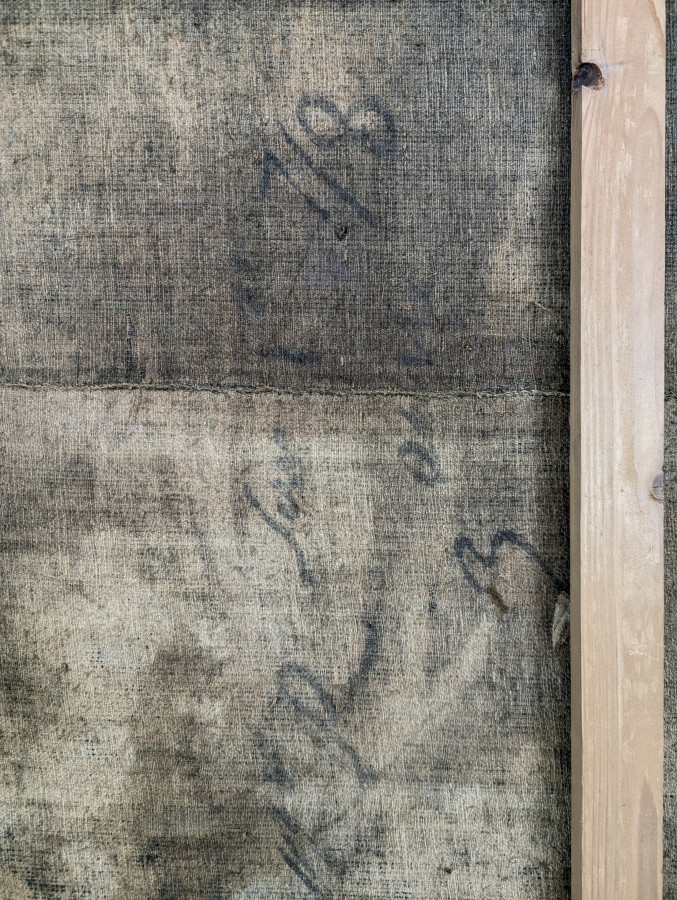 Grande Huile Sur Toile dans le goût Du XVIIIeme Siècle à décor de scène galantes