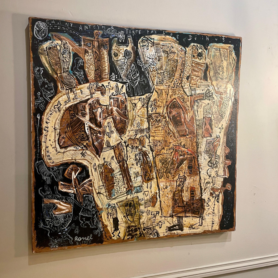 Tableau Saint Antoine tenté par les djinns de Ronel, 1992