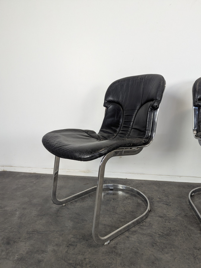 Série de 4 chaises de Willy Rizzo