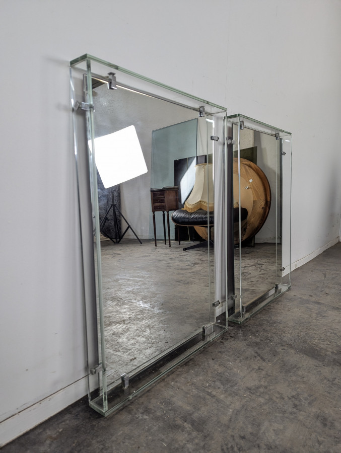 Paire de miroir Italien en verre et miroir