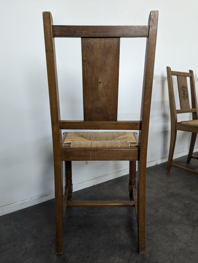 Série de 6 chaises brutalistes de Charles Dudouyt