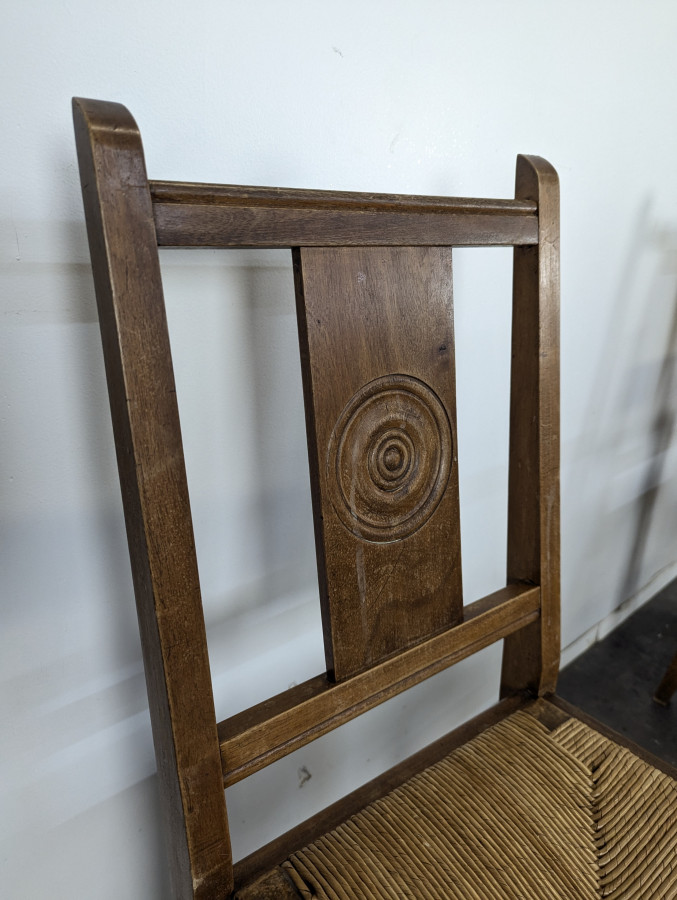 Série de 6 chaises brutalistes de Charles Dudouyt