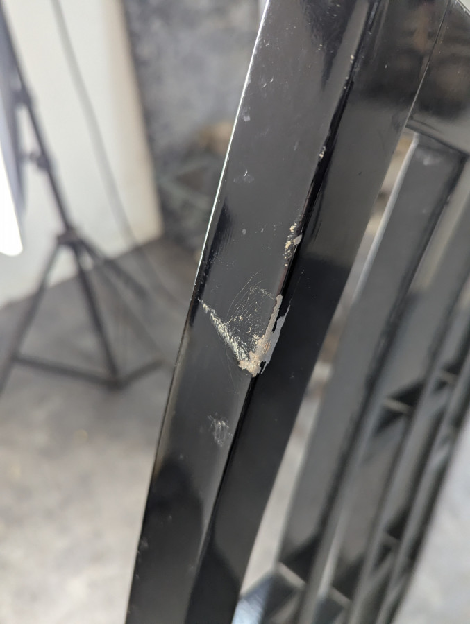 Série de 6 chaises laquées noires Japonisantes
