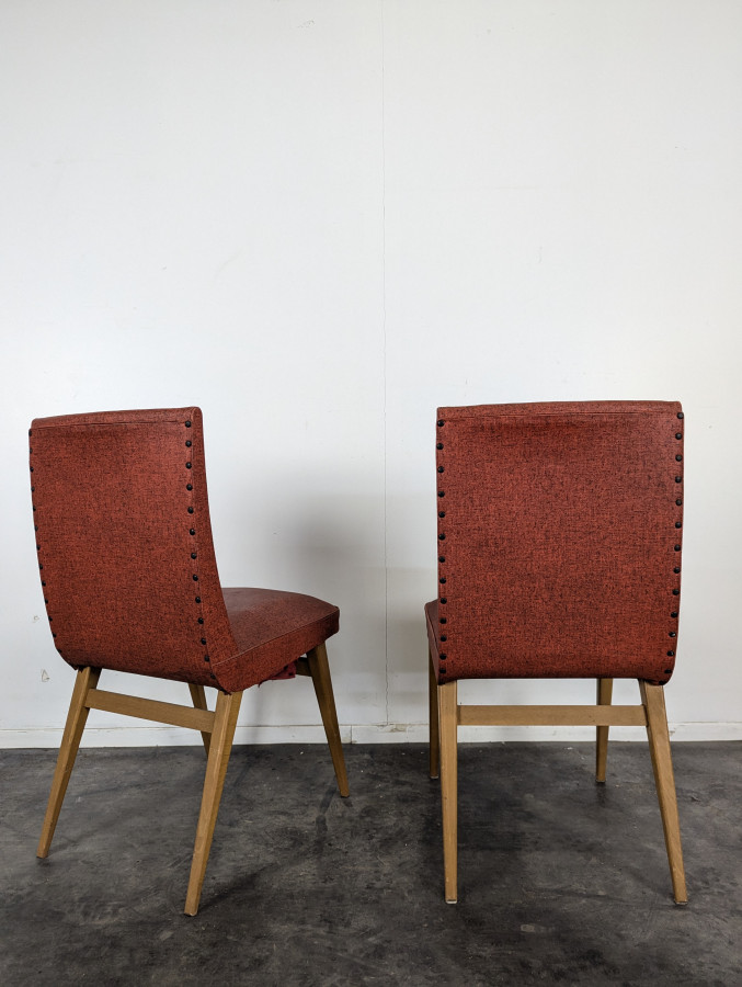 Paire de chaises vintage rouges