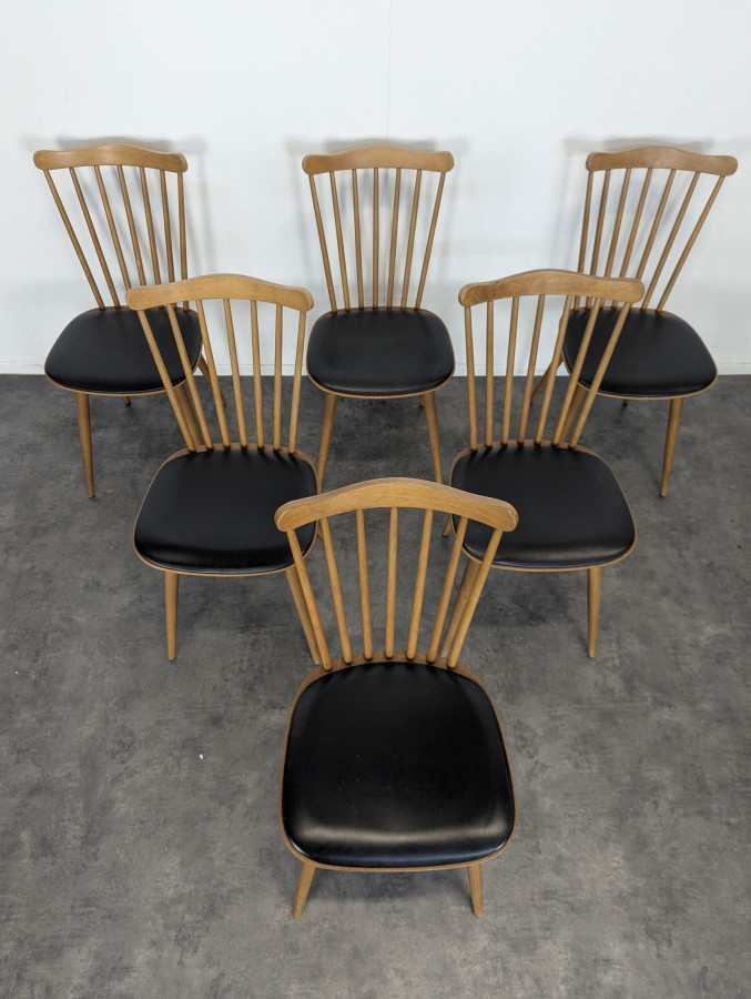 Série de 6 chaises modèle Sonate par Baumann
