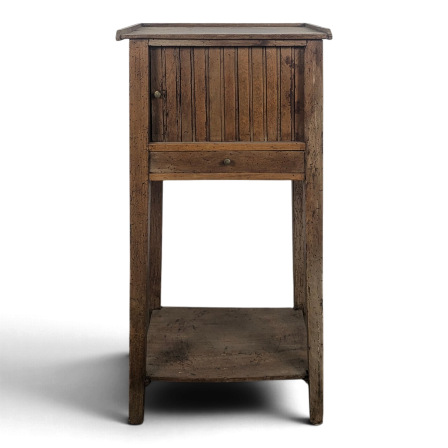 Table de chevet à rideau en chêne