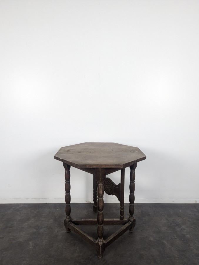 Table d'appoint octogonale à plateau pliant en chêne