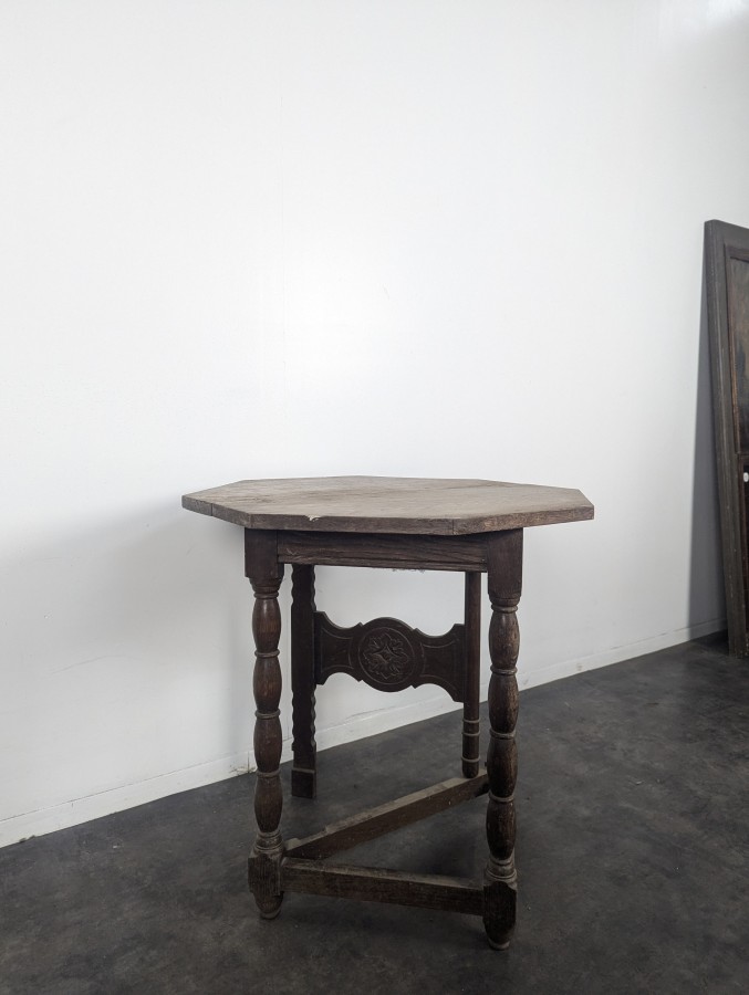 Table d'appoint octogonale à plateau pliant en chêne