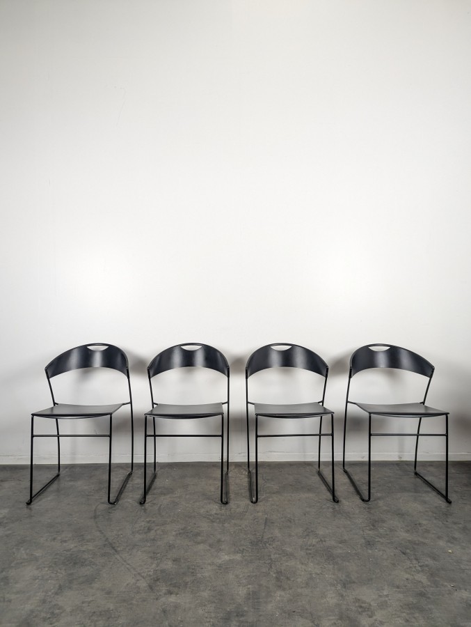 Série de 4 chaises Juliette de Hannes Wettstein pour Baleri Italia