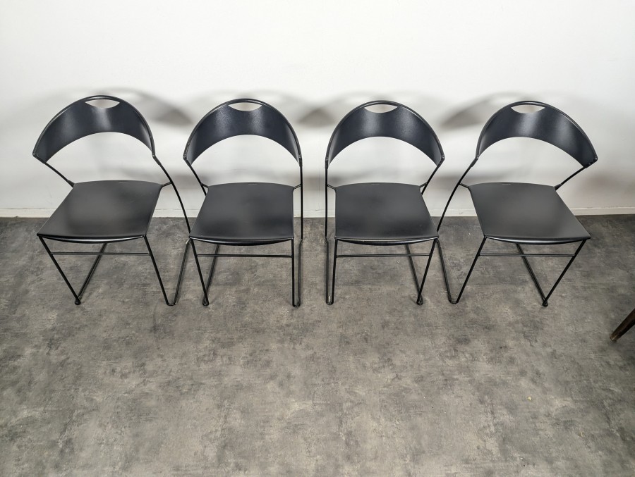 Série de 4 chaises Juliette de Hannes Wettstein pour Baleri Italia