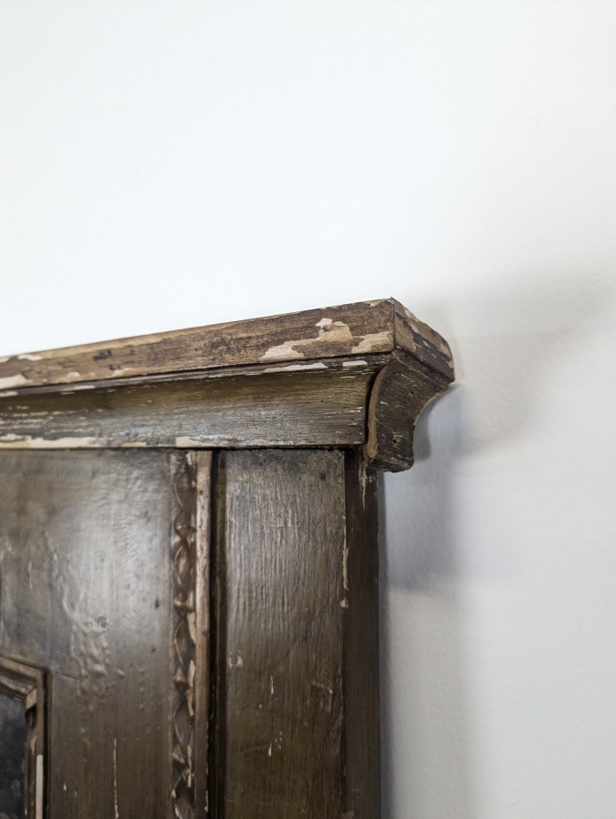 Trumeau de style Louis XVI à toile peinte d'une scène galante