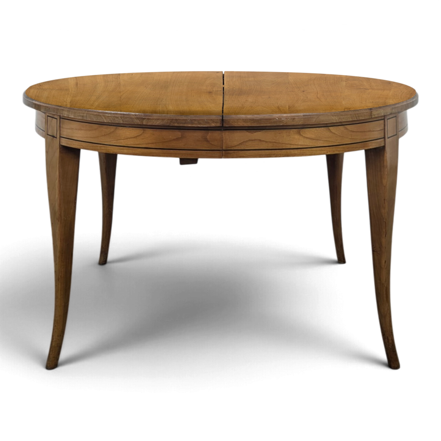 Table ovale de style Directoire en merisier à rallonge