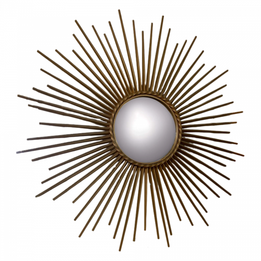 Miroir Chaty Vallauris en métal doré