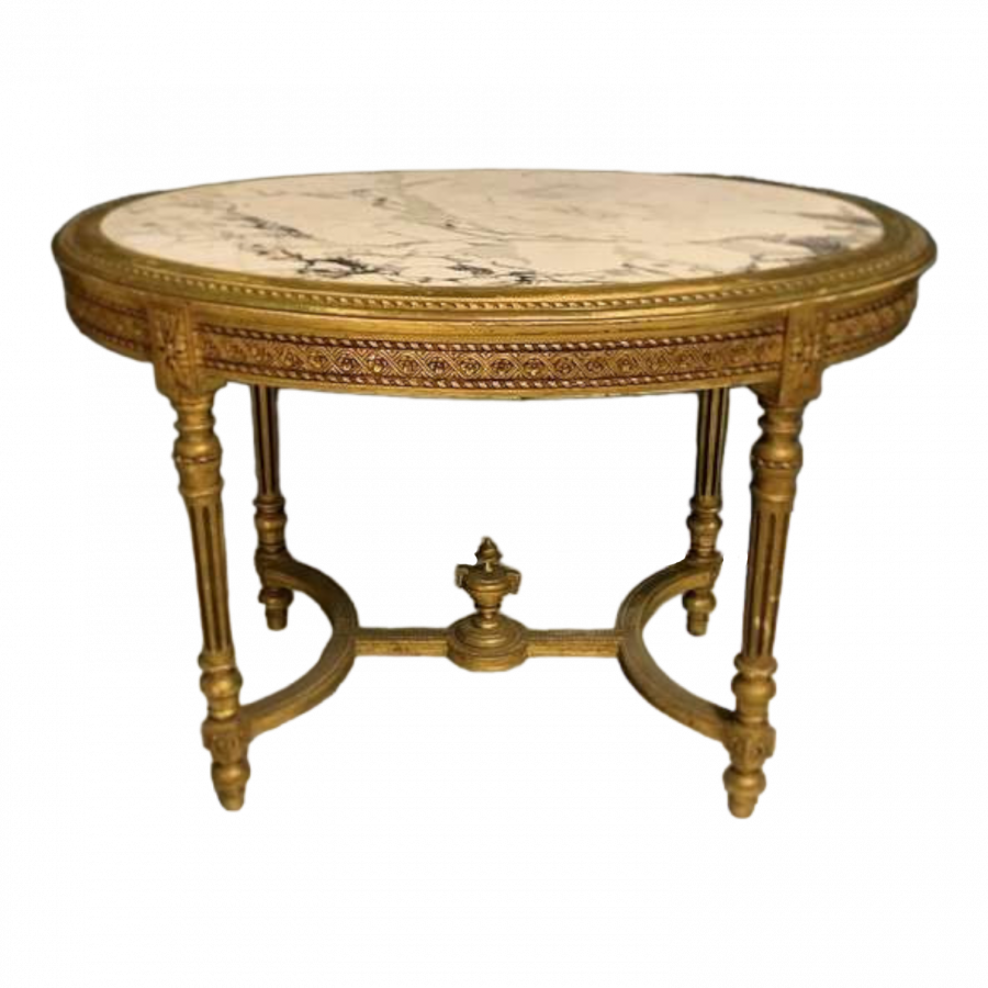 Guéridon Table de milieu de style Louis XVI en bois doré
