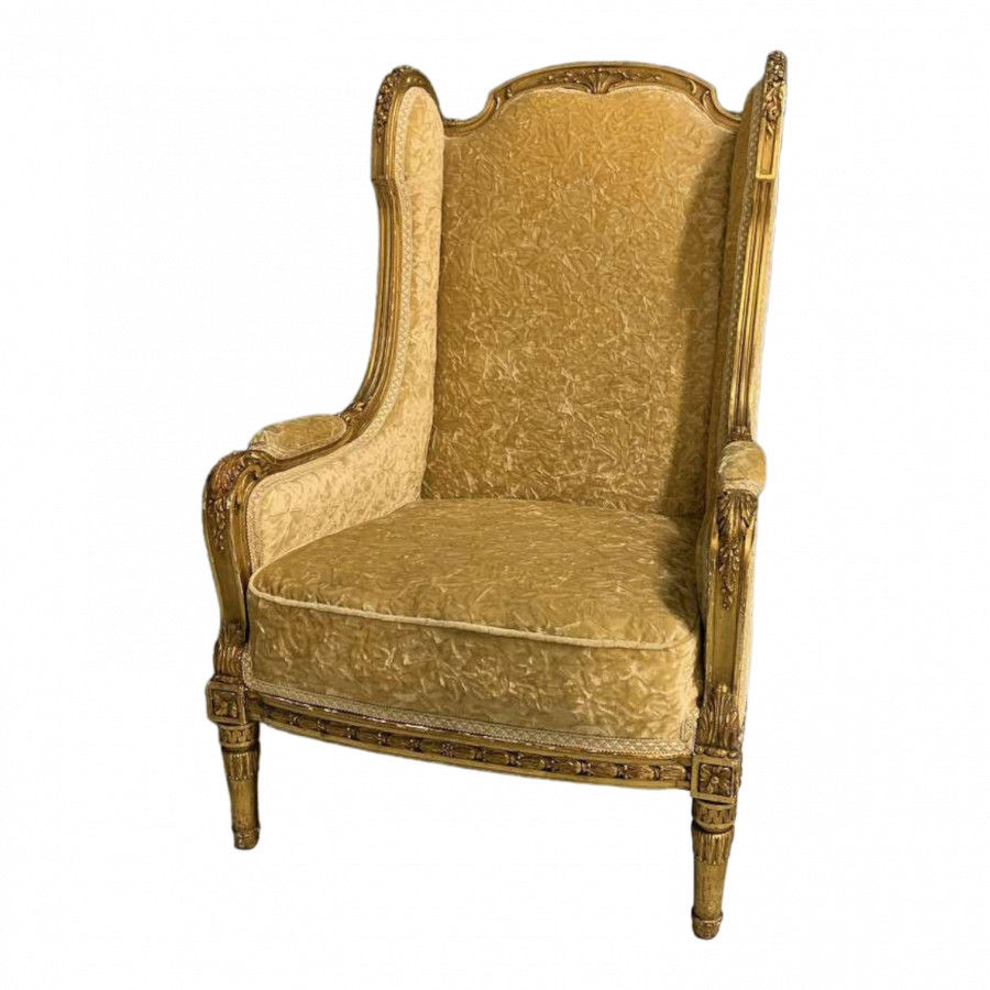 Elégant fauteuil en bois doré