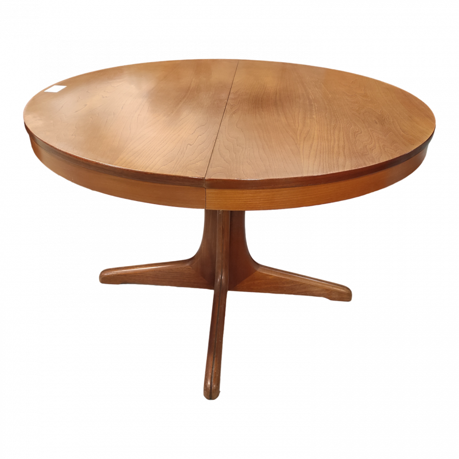 Table Ronde Scandinave pied central avec 1 allonge intégrée