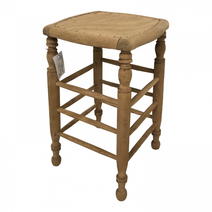 Marche pied repose pied bois massif tabouret vintage - La Brocante Occitane