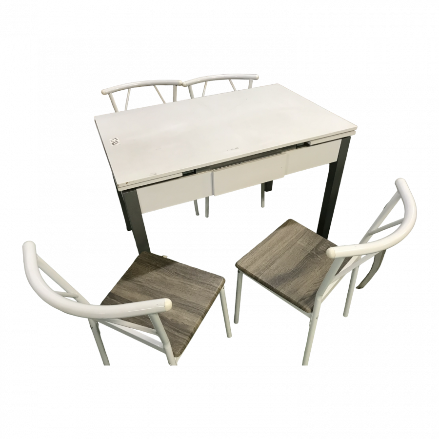 Table avec allonges et chaises