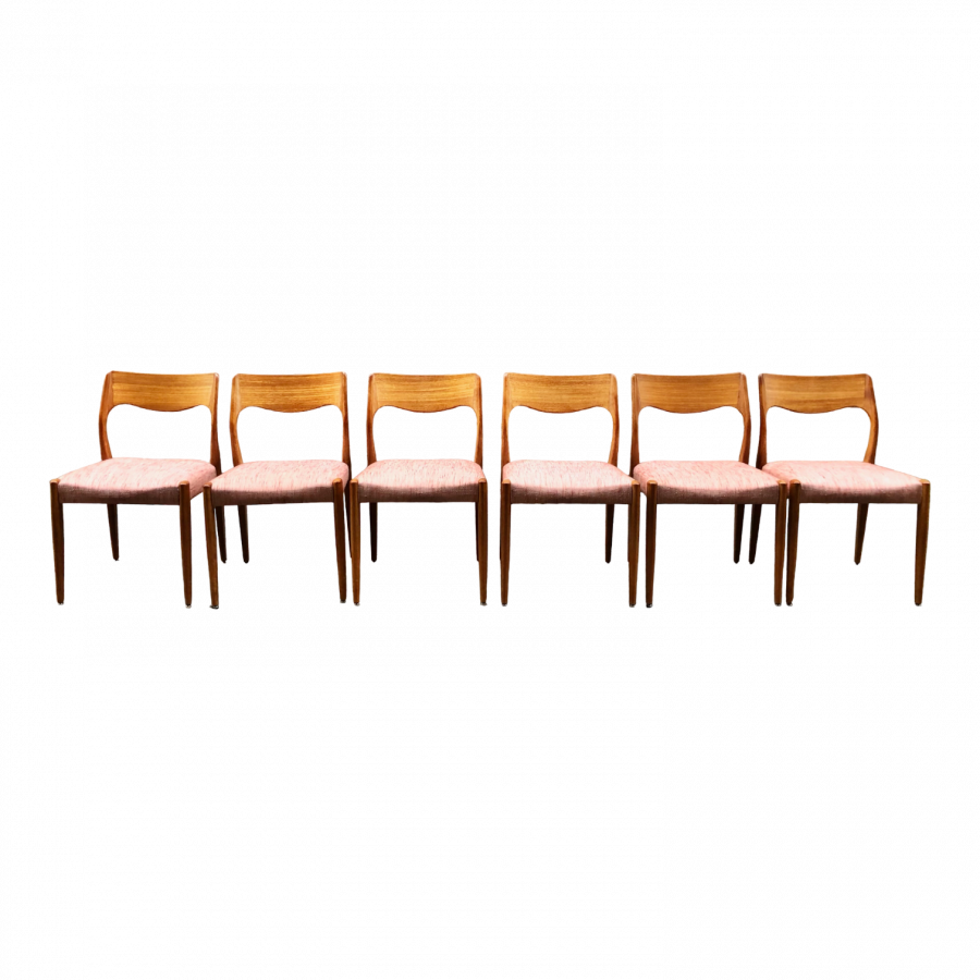 Série de 6 chaises scandinaves des années 50’