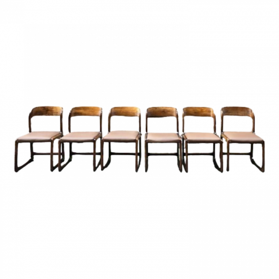 Série de 6 chaises Baumann Traîneau