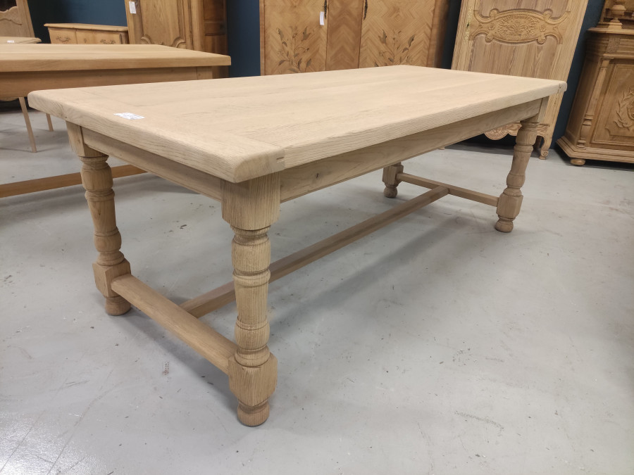 Table de repas en chêne massif décapée 200x90 cm