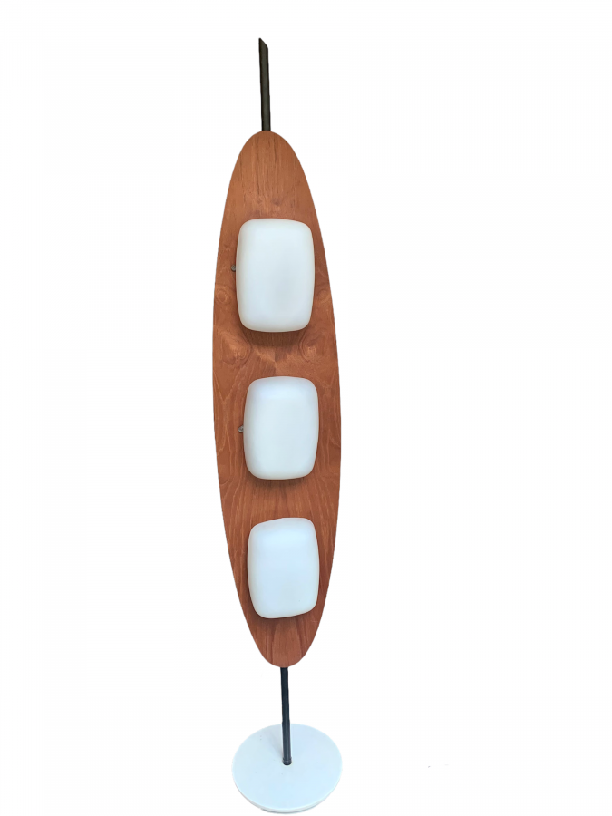 Lampe Surf en teck et opaline par Goffredo Reggiani