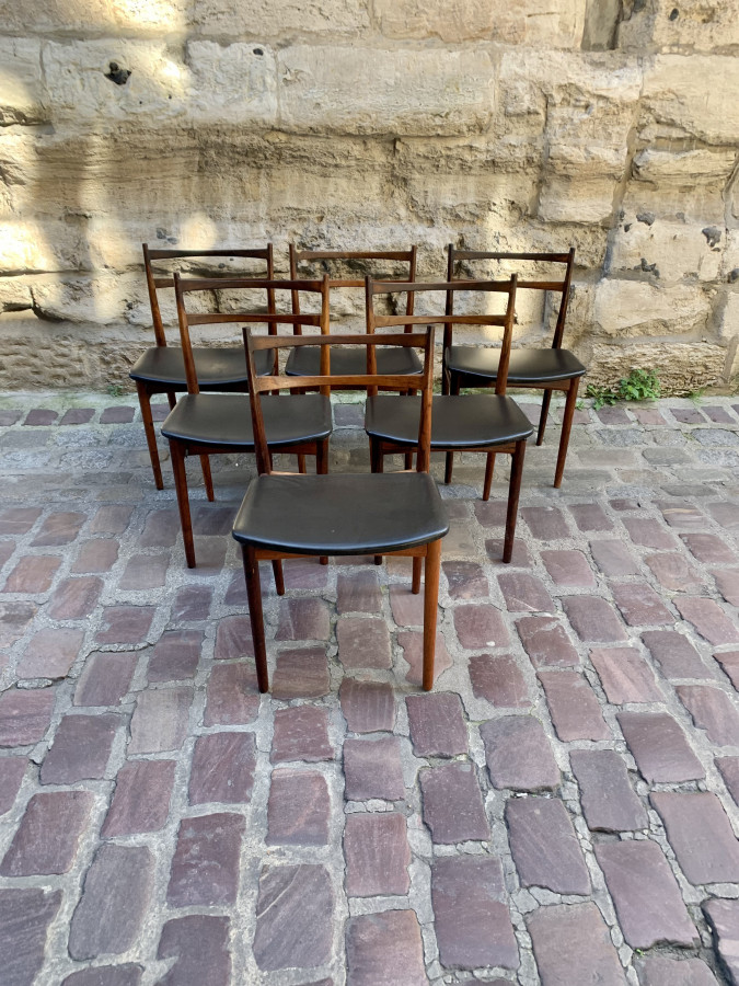 Série de 6 chaises Henry Rosengren Hansen pour Brande Møbelindustri