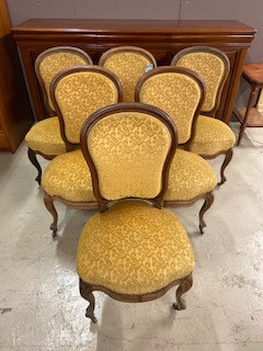 Série de 6 chaises médaillon style Louis Philippe