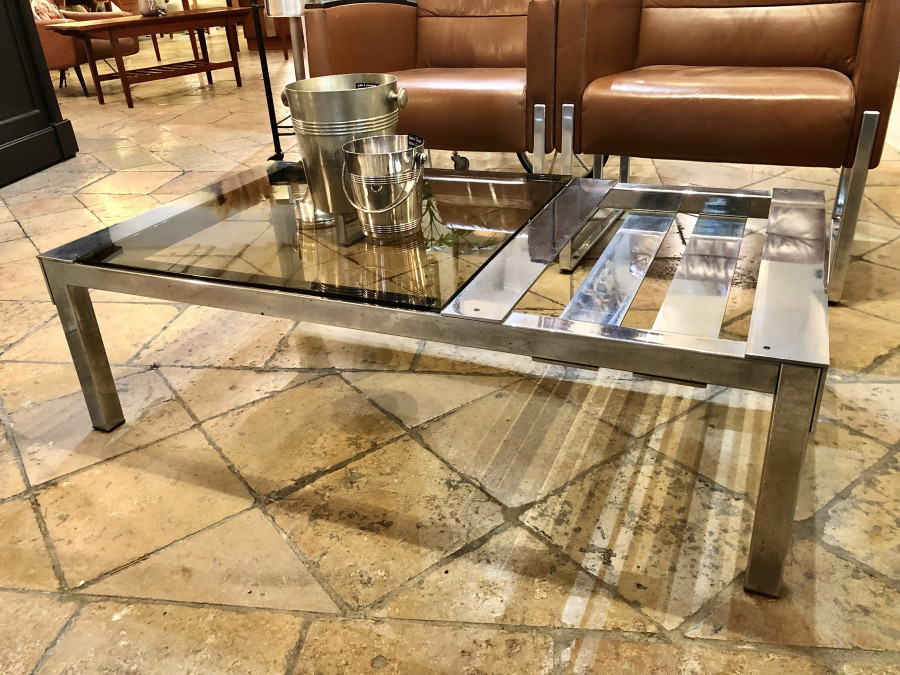 Table basse en métal chromé des années 50’ DLG de Willy Rizzo