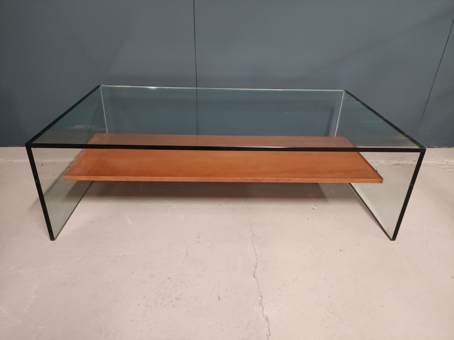 Table de salon contemporaine en verre