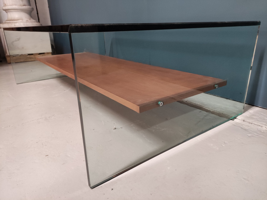 Table de salon contemporaine en verre