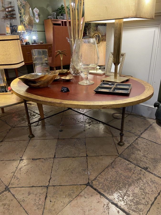 Grande table basse ovale vintage