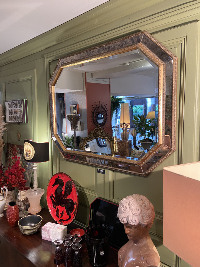 Miroir à pareclose octogonal de la maison Romeo