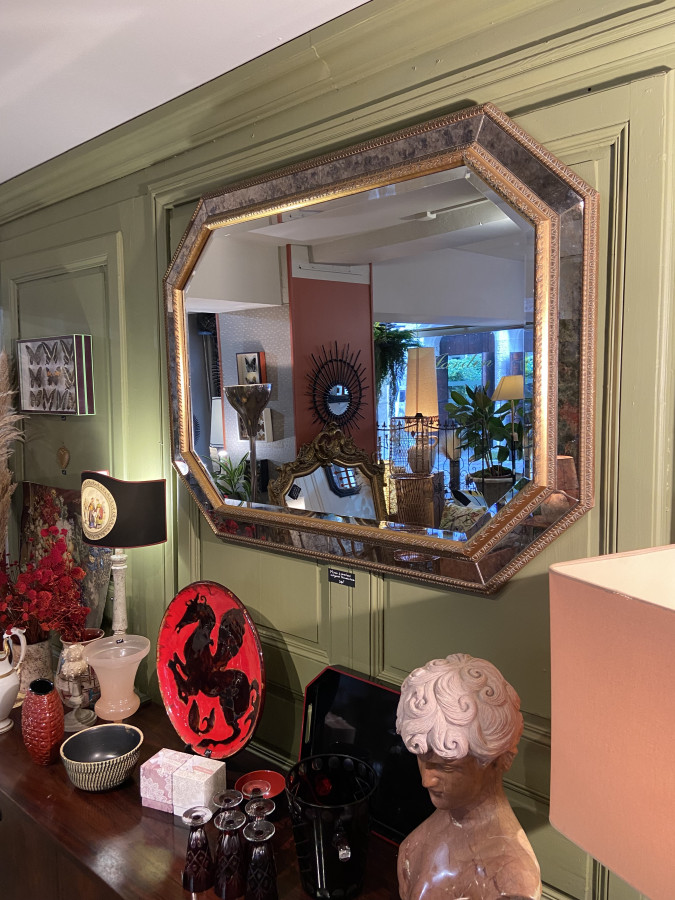 Miroir à pareclose octogonal de la maison Romeo