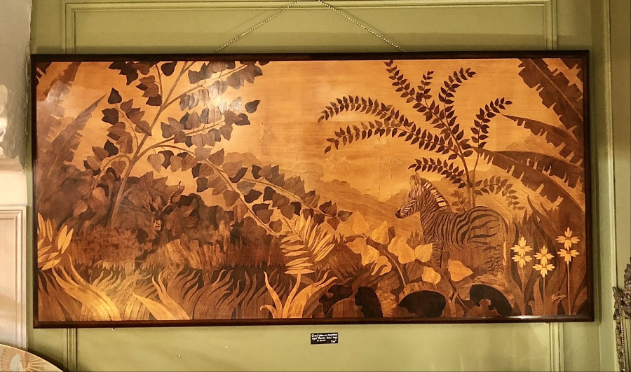 Très grand panneau signé Rosenau marqueté