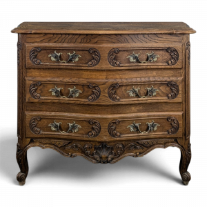 Commode néo rustique galbée richement sculptée