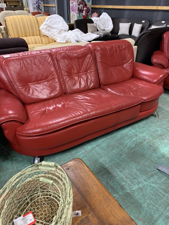 Ensemble salon canapé rouge