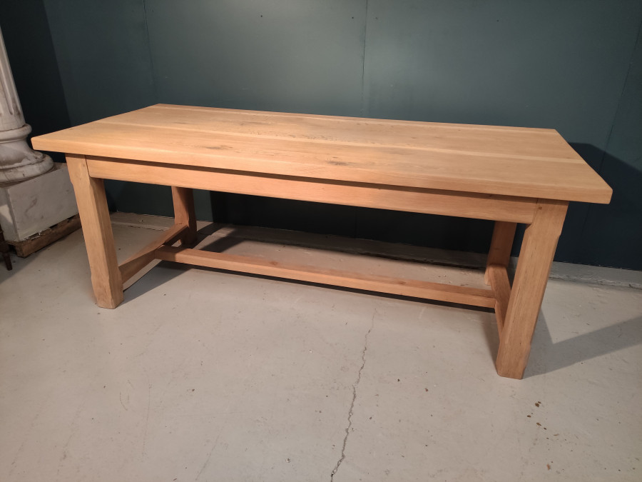 Table de ferme en chêne massif naturel 200x100 cm
