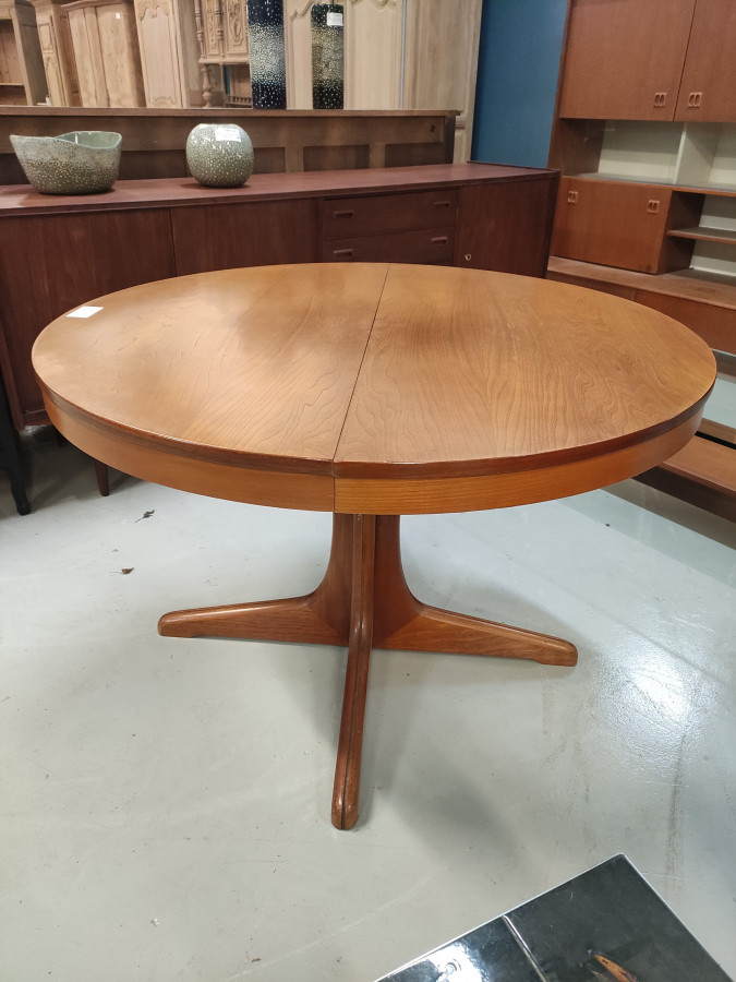 Table Ronde Scandinave pied central avec 1 allonge intégrée