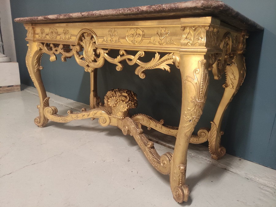 Magnifique Console Louis XV en doré