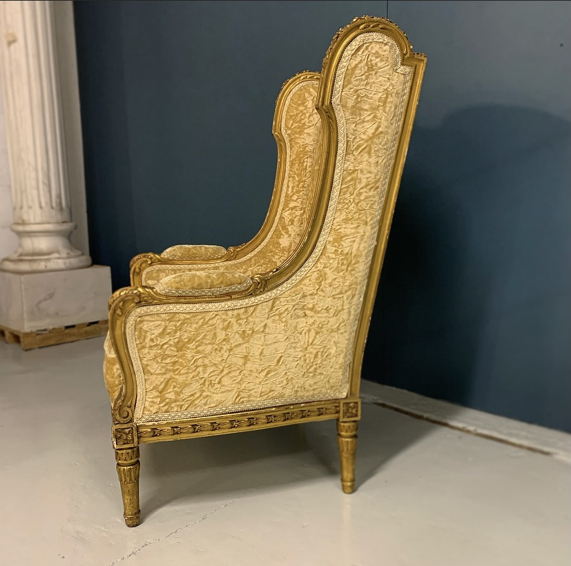 Elégant fauteuil en bois doré