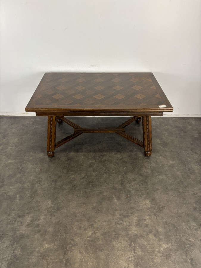 Table à rallonges à l'italienne en chêne années 40